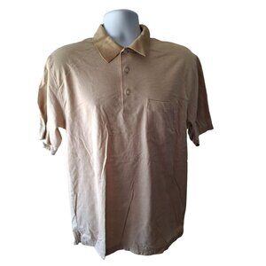 Daniel Cremieux Mens Polo Shirt Medium Tan Gollf Preppy Mercerized Cotton
